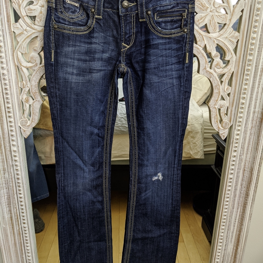 Express ReRock distressed boot cut jeans (size 2)